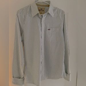 Hollister dress shirt blue & white stripped